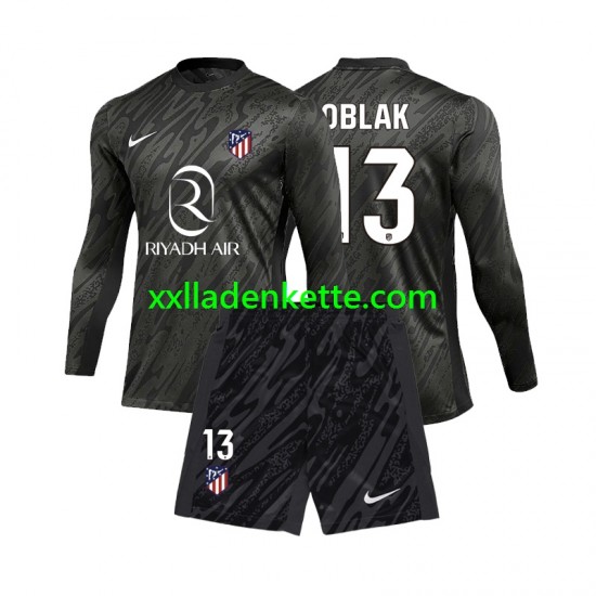 Fußballtrikot Atlético Madrid Jan Oblak 13 Torwart Kinder Heim 2024-2025 Langarm