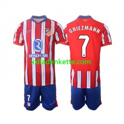 Fußballtrikot Atlético Madrid Griezmann 7 Kinder Heim 2024-2025 Kurzarm