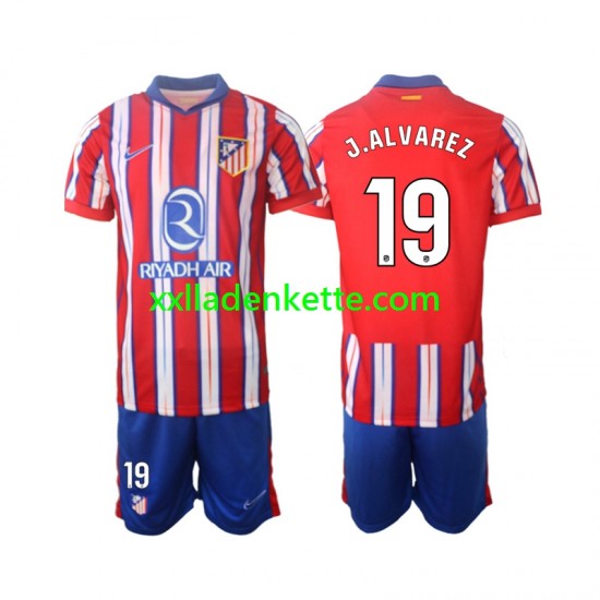 Fußballtrikot Atlético Madrid J.Alvarez 19 Kinder Heim 2024-2025 Kurzarm