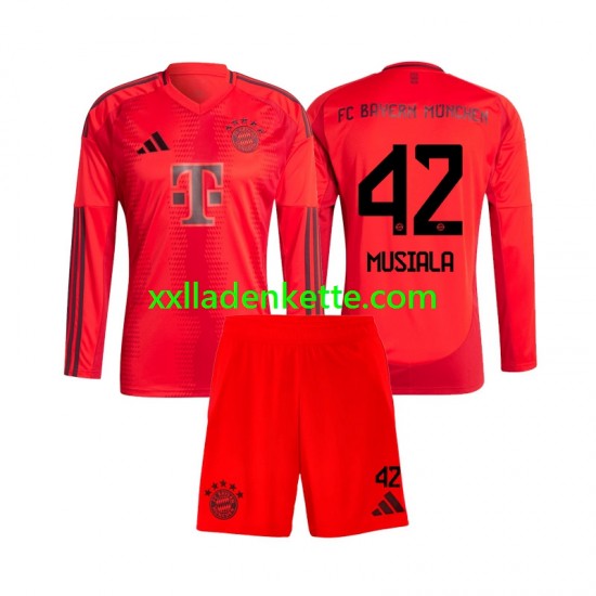 Fußballtrikot FC Bayern München Jamal Musiala 42 Kinder Heim 2024-2025 Langarm