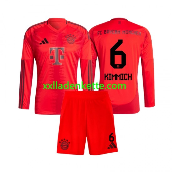 Fußballtrikot FC Bayern München Joshua Kimmich 6 Kinder Heim 2024-2025 Langarm