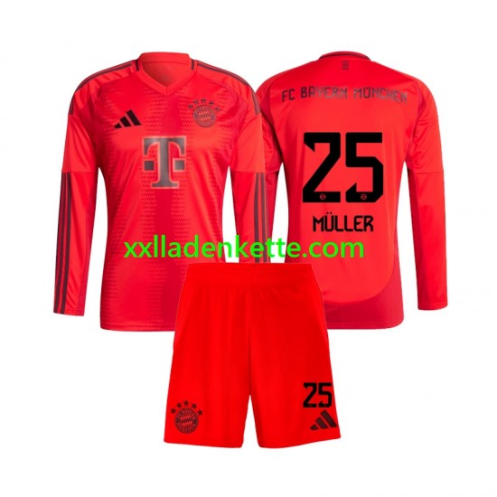 Fußballtrikot FC Bayern München Thomas Muller 25 Kinder Heim 2024-2025 Langarm