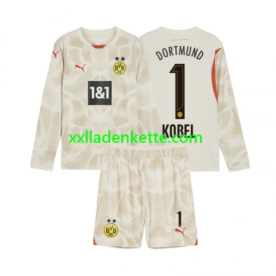 Fußballtrikot Borussia Dortmund Gregor Kobel 1 Torwart Kinder Heim 2024-2025 Langarm