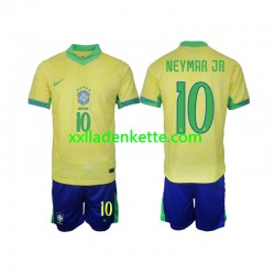 Fußballtrikot Brasilien Neymar JR 10 Kinder Heim 2024 Kurzarm