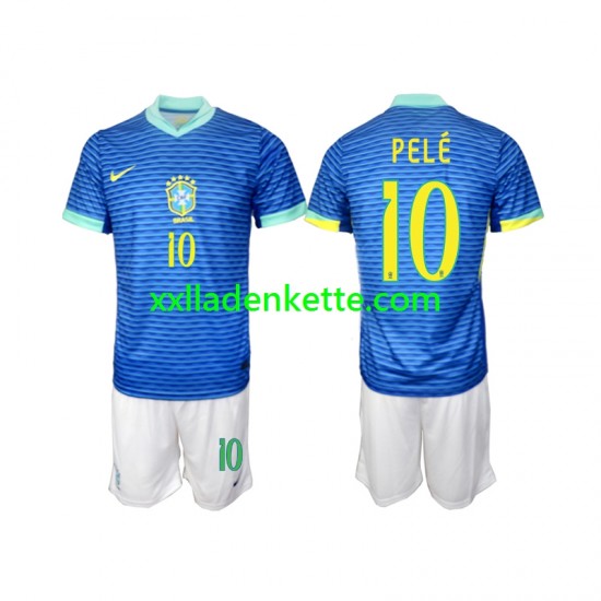 Fußballtrikot Brasilien PELE 10 Kinder Auswärts 2024 Kurzarm