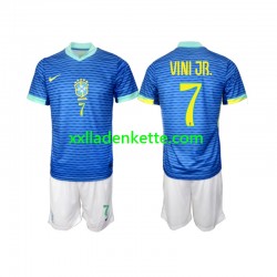Fußballtrikot Brasilien VINI JR 7 Kinder Auswärts 2024 Kurzarm