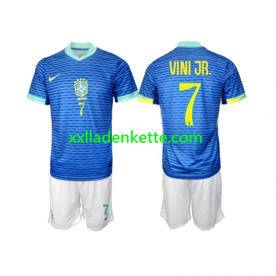 Fußballtrikot Brasilien VINI JR 7 Kinder Auswärts 2024 Kurzarm
