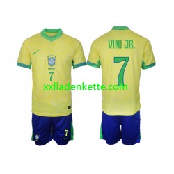 Fußballtrikot Brasilien VINI JR 7 Kinder Heim 2024 Kurzarm
