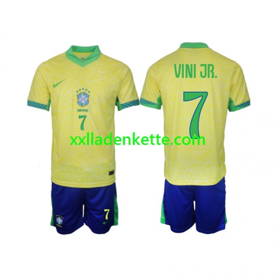 Fußballtrikot Brasilien VINI JR 7 Kinder Heim 2024 Kurzarm