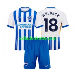 Fußballtrikot Brighton Hove Albion WELBECK 18 Kinder Heim 2024-2025 Kurzarm