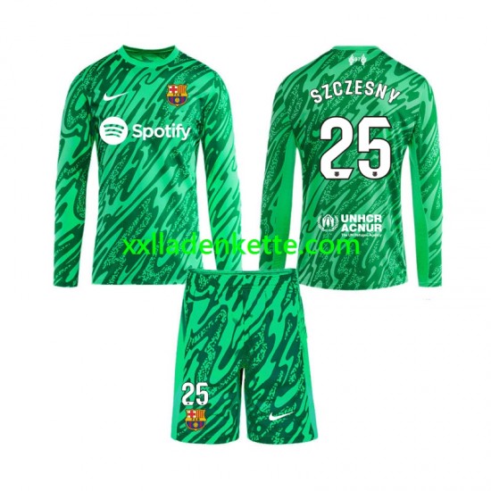 Fußballtrikot FC Barcelona Wojciech Szczesny 25 Torwart Kinder Heim 2024-2025 Langarm