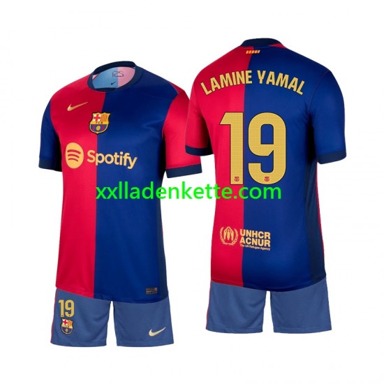 Fußballtrikot FC Barcelona Lamine Yamal 19 Kinder Heim 2024-2025 Kurzarm