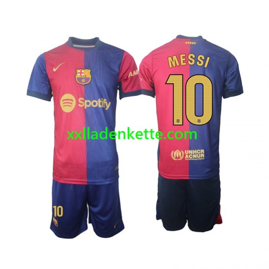 Fußballtrikot FC Barcelona Lionel Messi 10 Kinder Heim 2024-2025 Kurzarm