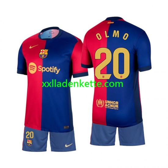 Fußballtrikot FC Barcelona Olmo 20 Kinder Heim 2024-2025 Kurzarm