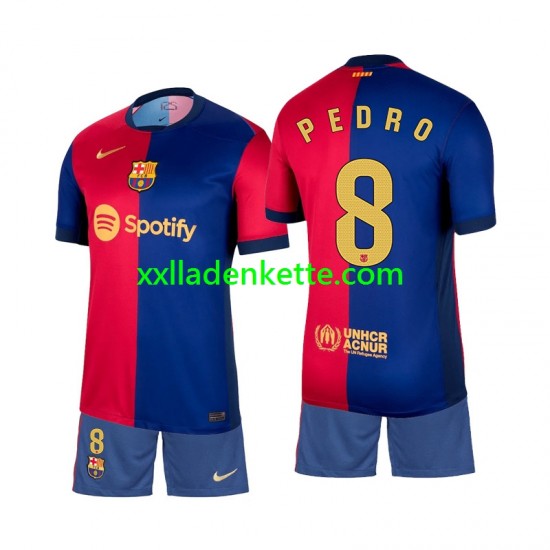 Fußballtrikot FC Barcelona Pedro 8 Kinder Heim 2024-2025 Kurzarm