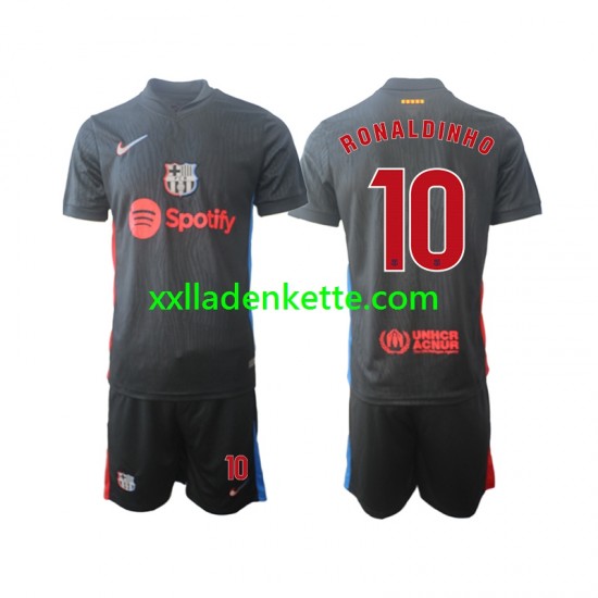 Fußballtrikot FC Barcelona Ronaldinho 10 Kinder Auswärts 2024-2025 Kurzarm