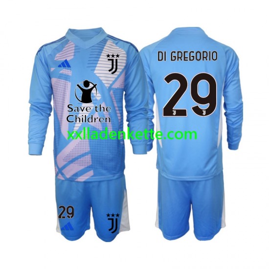 Fußballtrikot Juventus Turin Michele Di Gregorio 29 Torwart Kinder Viertes 2024-2025 Langarm