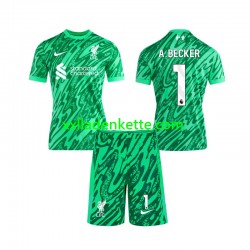 Fußballtrikot Liverpool Alisson Becker 1 Torwart Kinder Auswärts 2024-2025 Kurzarm
