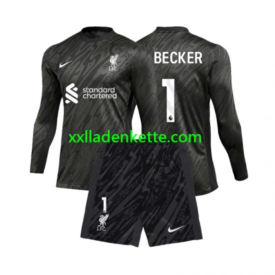 Fußballtrikot Liverpool Alisson Becker 1 Torwart Kinder Heim 2024-2025 Langarm