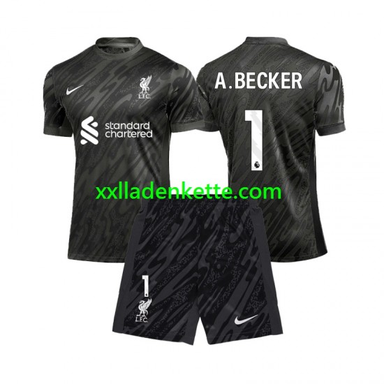 Fußballtrikot Liverpool Alisson Becker 1 Torwart Kinder Heim 2024-2025 Kurzarm