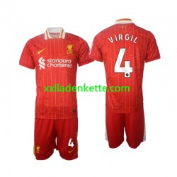 Fußballtrikot Liverpool Virgil 4 Kinder Heim 2024-2025 Kurzarm