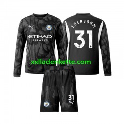 Fußballtrikot Manchester City Ederson Moraes 31 Torwart Kinder Viertes 2024-2025 Langarm