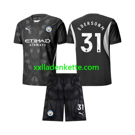 Fußballtrikot Manchester City Ederson Moraes 31 Torwart Kinder Viertes 2024-2025 Kurzarm