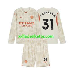Fußballtrikot Manchester City Ederson Moraes 31 Torwart Kinder Ausweich 2024-2025 Langarm