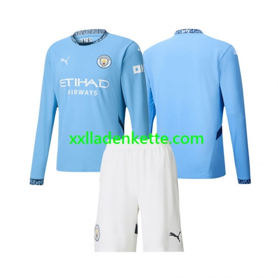 Fußballtrikot Manchester City Kinder Heim 2024-2025 Langarm