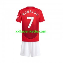 Fußballtrikot Manchester United Cristiano Ronaldo 7 Kinder Heim 2024-2025 Kurzarm
