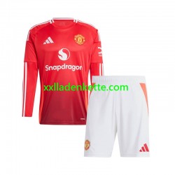 Fußballtrikot Manchester United Kinder Heim 2024-2025 Langarm