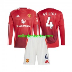 Fußballtrikot Manchester United Matthijs de Ligt 4 Kinder Heim 2024-2025 Langarm