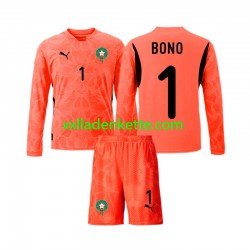 Fußballtrikot Marokko Yassine Bounou 1 Torwart Kinder Heim 2024 Langarm