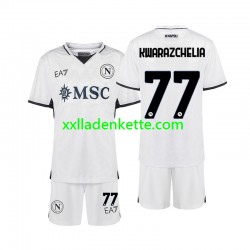 Fußballtrikot SSC Neaples Khvicha Kvaratskhelia 77 Kinder Auswärts 2024-2025 Kurzarm