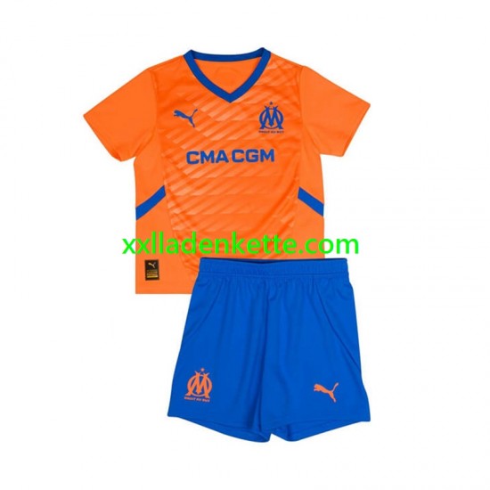 Fußballtrikot Olympique Marseille Kinder Ausweich 2024-2025 Kurzarm