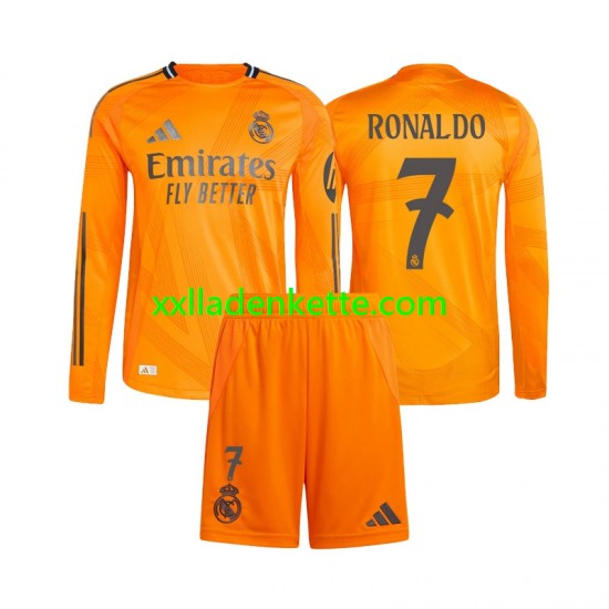 Fußballtrikot Real Madrid Cristiano Ronaldo 7 Kinder Auswärts 2024-2025 Langarm