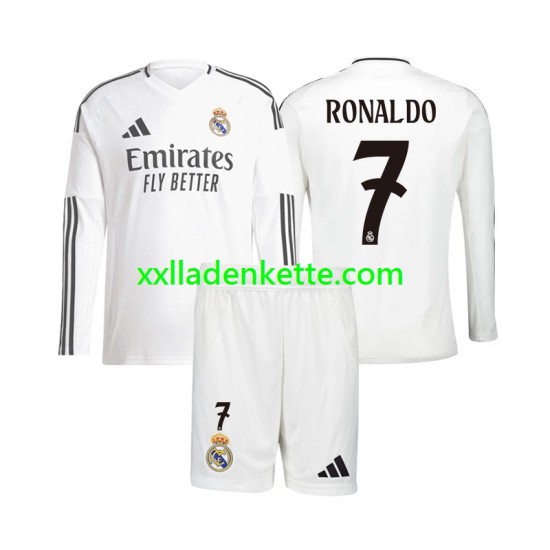 Fußballtrikot Real Madrid Cristiano Ronaldo 7 Kinder Heim 2024-2025 Langarm