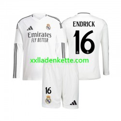 Fußballtrikot Real Madrid Endrick 16 Kinder Heim 2024-2025 Langarm