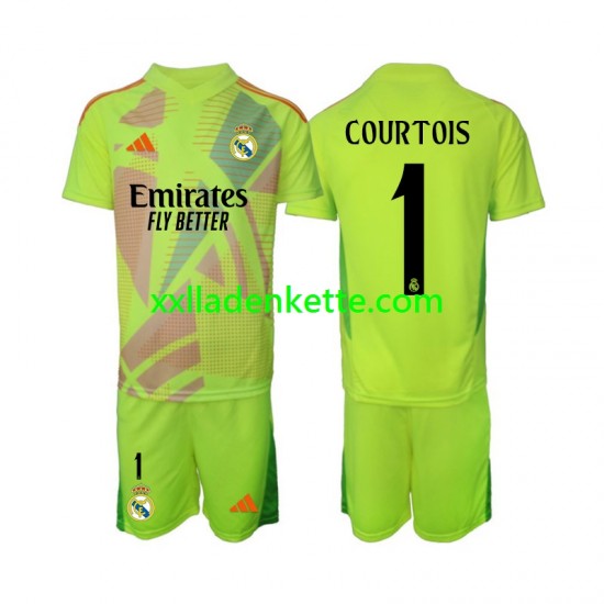 Fußballtrikot Real Madrid COURTOIS 1 Torwart Kinder Viertes 2024-2025 Kurzarm