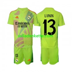 Fußballtrikot Real Madrid Lunin 13 Torwart Kinder Viertes 2024-2025 Kurzarm