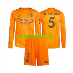 Fußballtrikot Real Madrid Jude Bellingham 5 Kinder Auswärts 2024-2025 Langarm