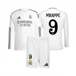 Fußballtrikot Real Madrid Mbappé 9 Kinder Heim 2024-2025 Langarm