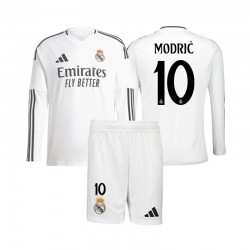 Fußballtrikot Real Madrid Modrić 10 Kinder Heim 2024-2025 Langarm