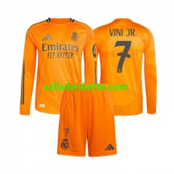 Fußballtrikot Real Madrid Vinicius Junior 7 Kinder Auswärts 2024-2025 Langarm