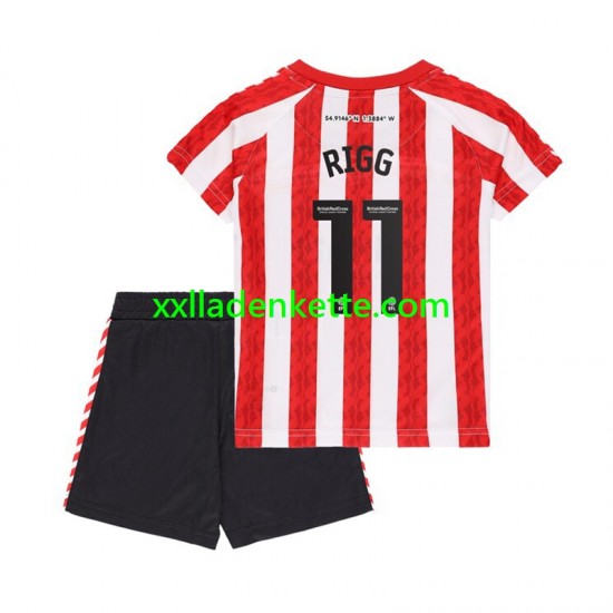 Fußballtrikot Sunderland Chris Rigg 11 Kinder Heim 2024-2025 Kurzarm