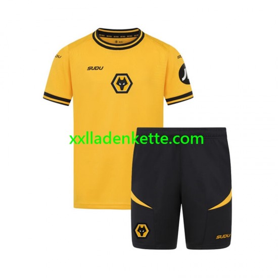 Fußballtrikot Wolverhampton Wanderers Kinder Heim 2024-2025 Kurzarm