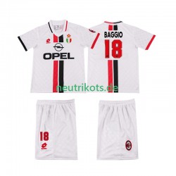 Fußballtrikot AC Mailand BAGGIO 18 1996 1997 Retro Kinder Auswärts Kurzarm