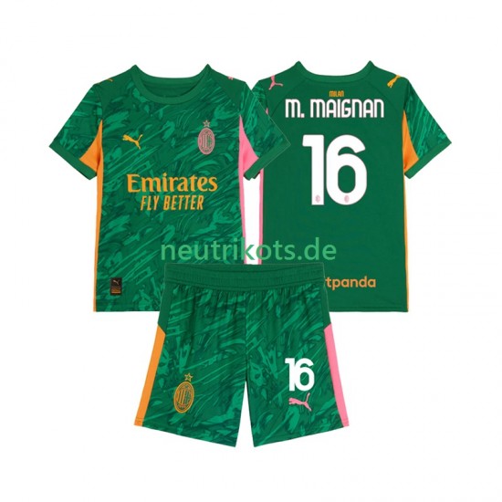 Fußballtrikot AC Mailand Mike Maignan 16 Torwart Kinder Auswärts 2025-2026 Kurzarm