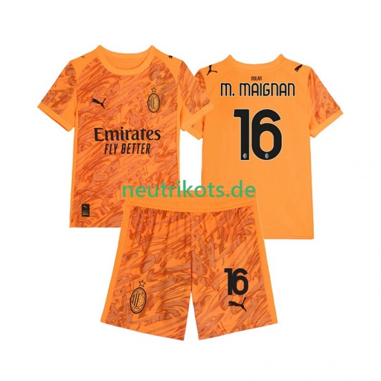 Fußballtrikot AC Mailand Mike Maignan 16 Torwart Kinder Ausweich 2025-2026 Kurzarm