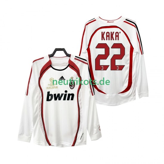 Fußballtrikot AC Mailand KAKA 22 2007 Retro Herren Auswärts 2006 Langarm